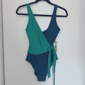 Summersalt The Perfect Wrap One-Piece Bathing Suit - Seaglass & Seaweed Size 8